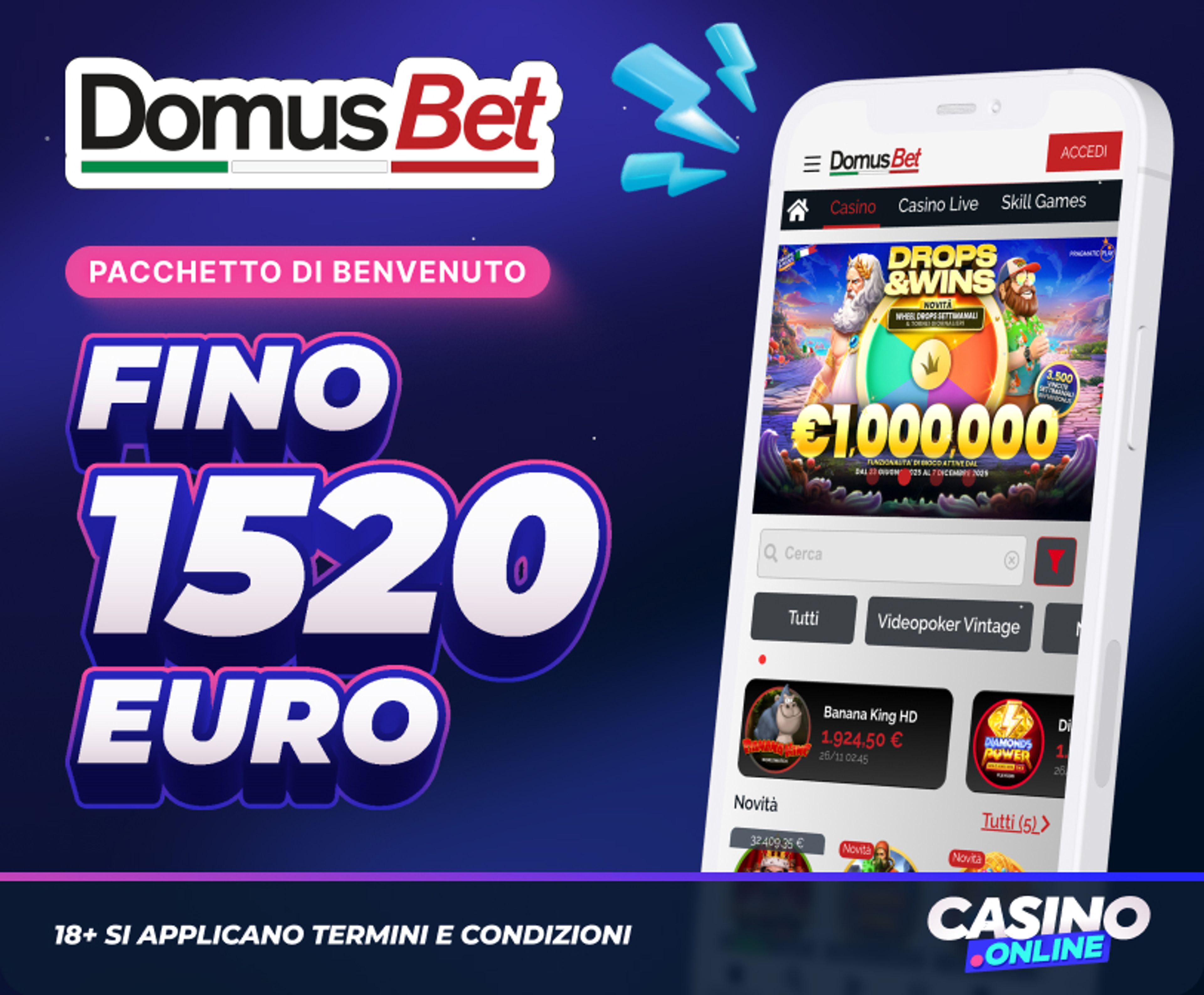 DomusBet Casino Bonus Benvenuto