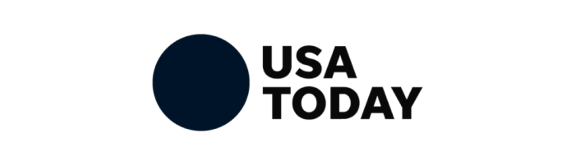 USA Today logo with a dark background featuring a blue circle above stylized text.
