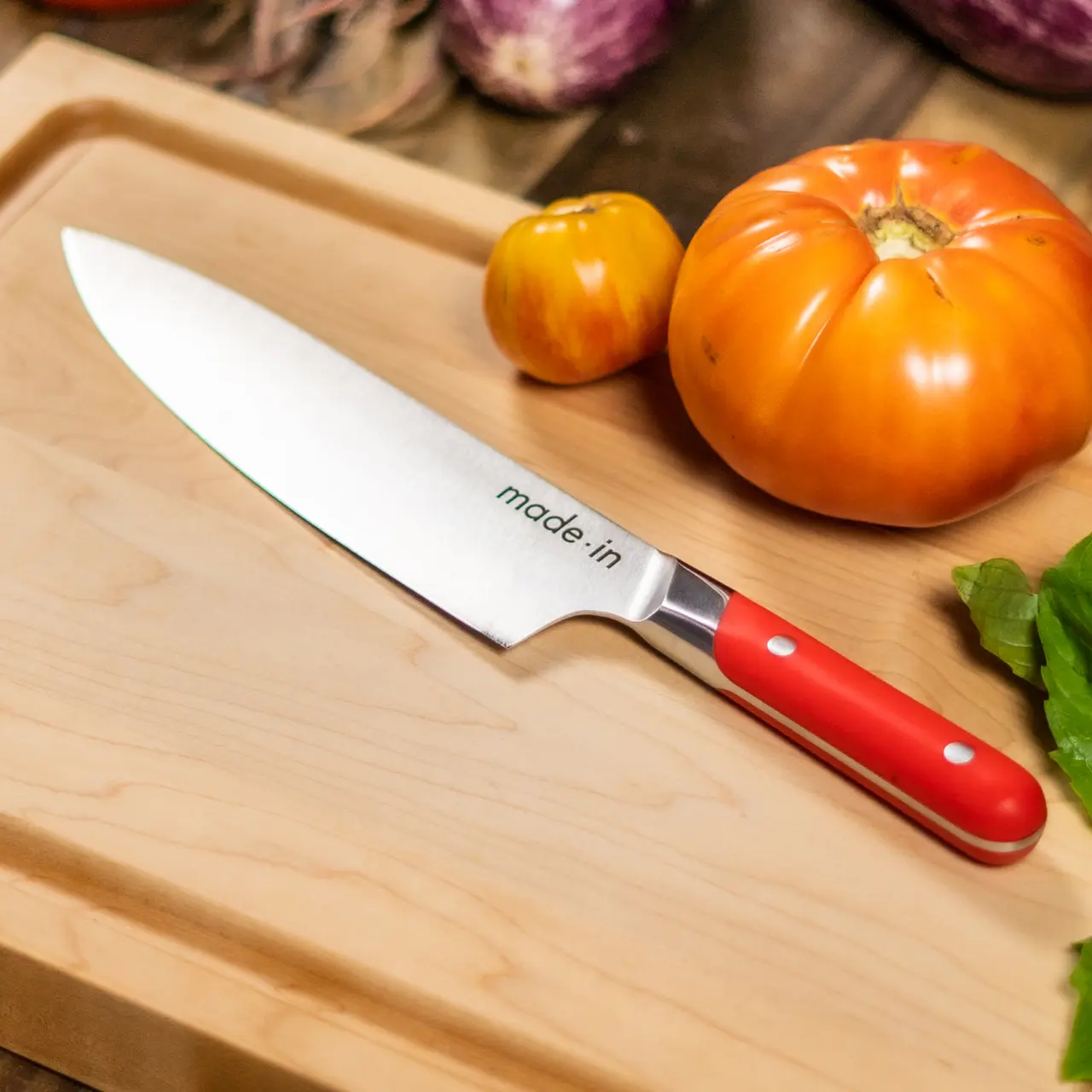 chef knife red lifestyle