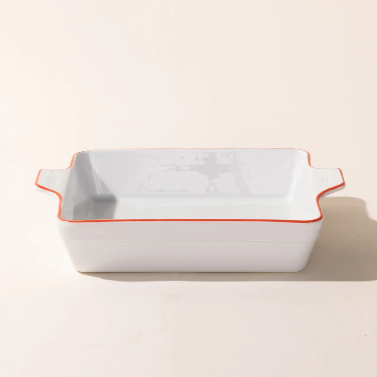 Red Rim Square Porcelain Bakeware