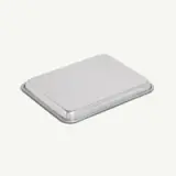 A silver external hard drive is shown against a white background.