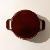 enameled cast iron skillet ruby red bottom