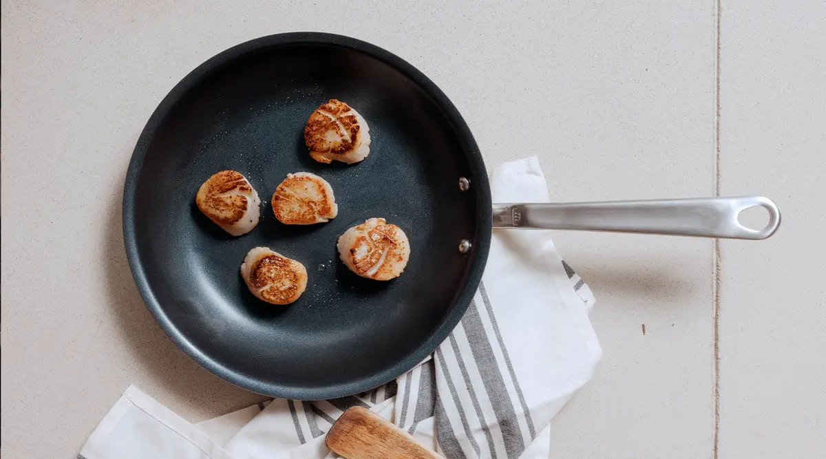 scallops in non stick pan