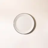 blue rim dinner plate top image