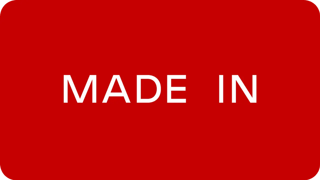 A red rectangle with the white text "MADE IN" shown in the center.
