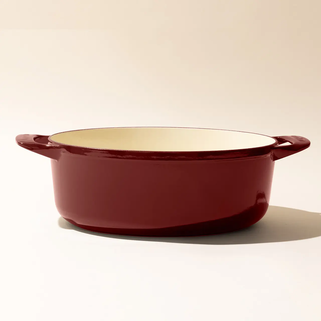 oval dutch oven ruby red no lid