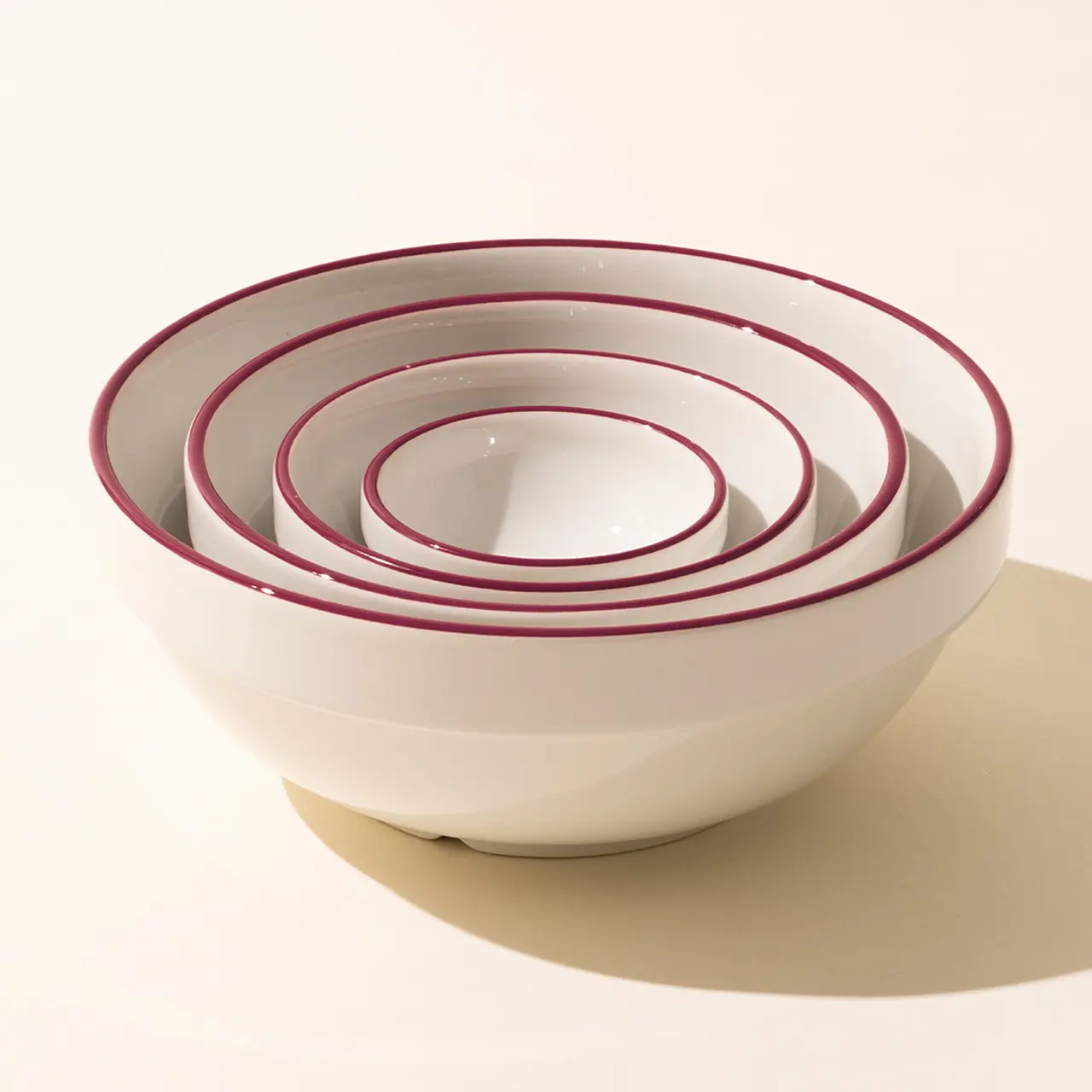 mise en place ruby red rim nested