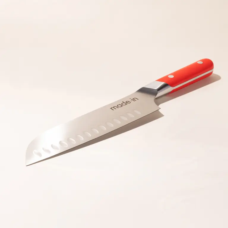 red santoku knife angle image