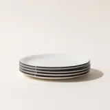 bread and butter plate black rim stack