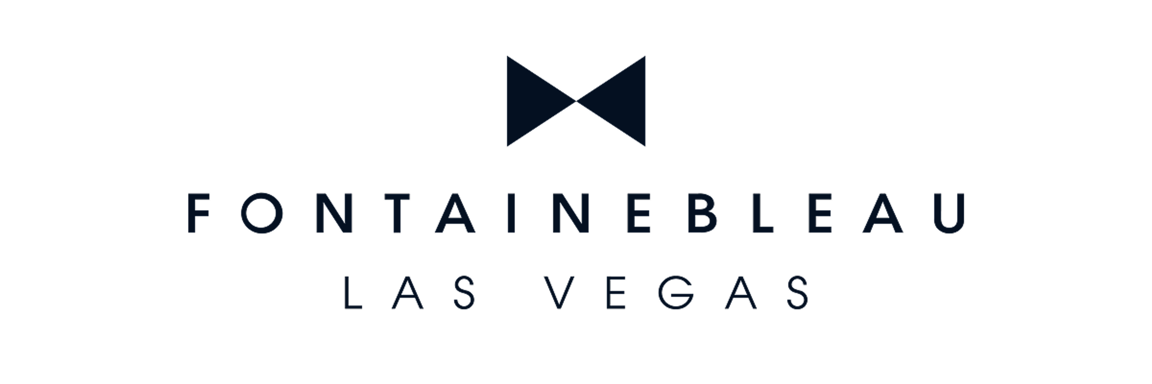 Logo for Fontainebleau Las Vegas featuring a stylized bowtie design above the text.
