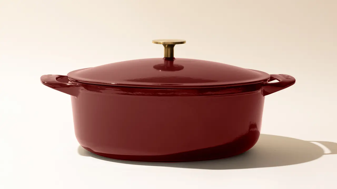 oval dutch oven ruby red