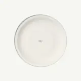 A plain white circular plate with a small "made.in" text in the center is depicted against a white background.