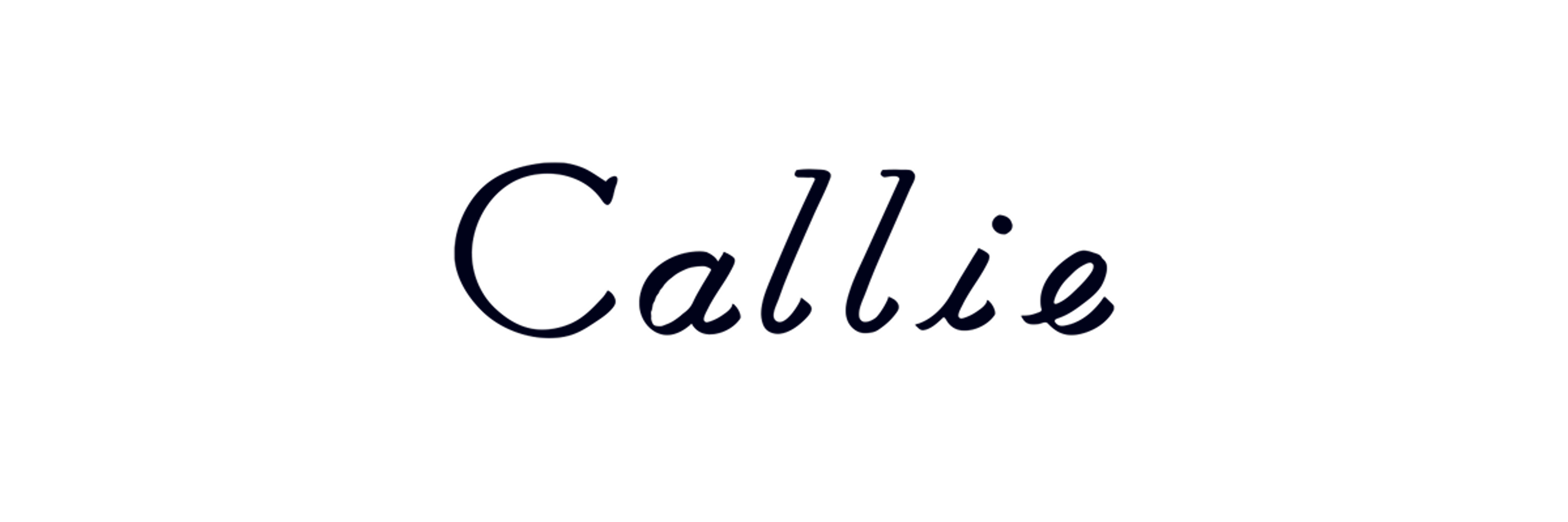 A stylized text rendering of the name "Callie" in a dark color on a light background.