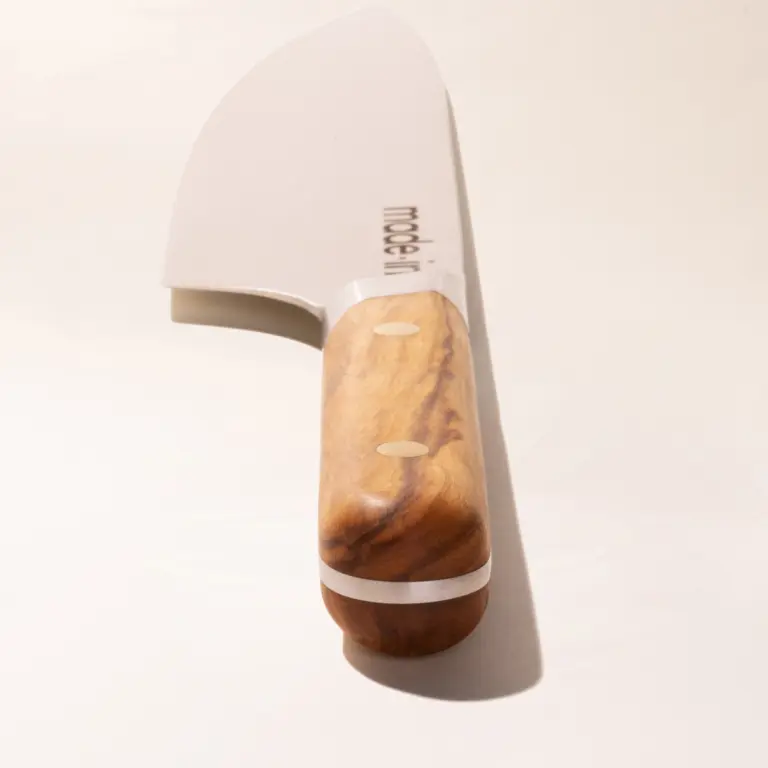 olive wood chef knife handle image