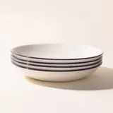 entree bowl blue rim stack