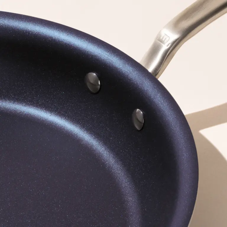 non stick frying pan 12 inch blue macro