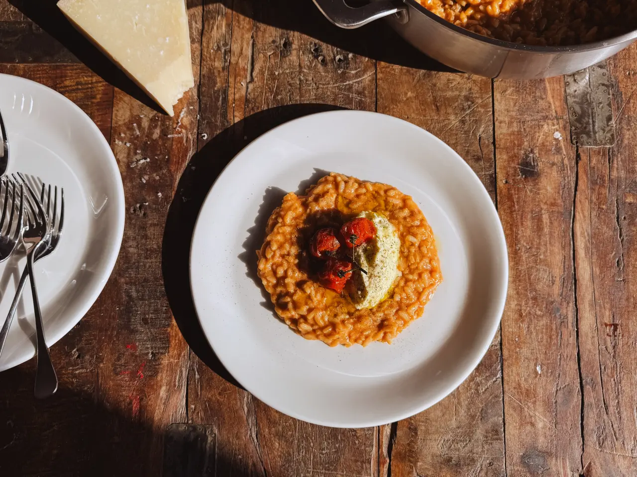 Tomato Risotto with Saffron Cream
