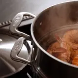 shrimp in steamer basket