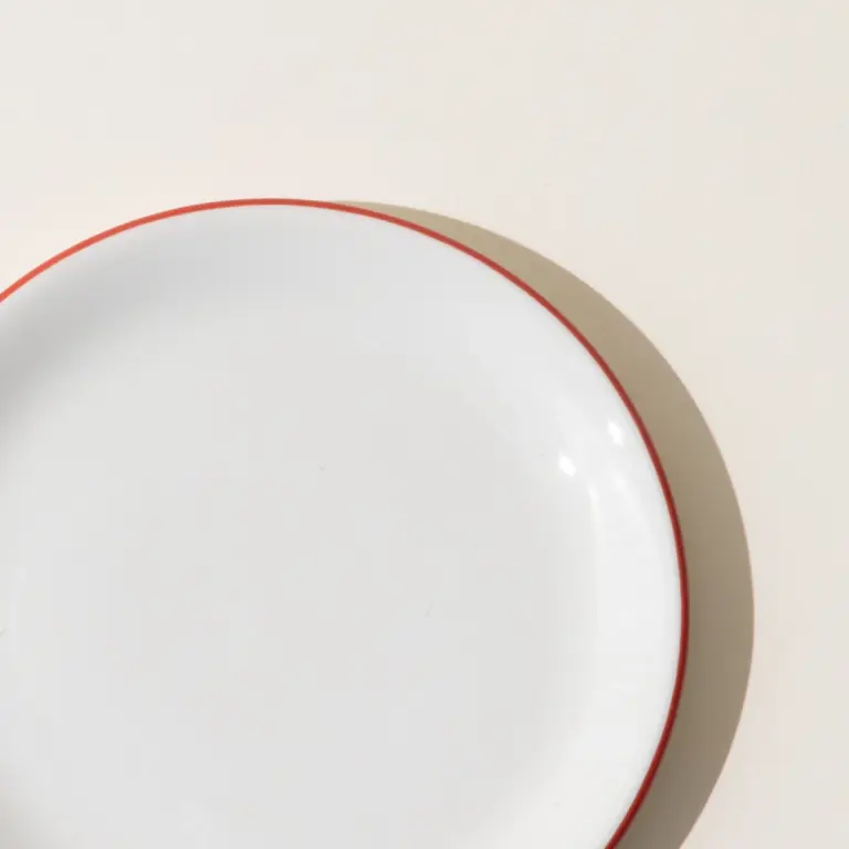 bread and butter plate red rim zoom