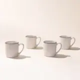 black rim coffee mug set image