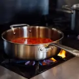 stainless clad saute pan lifestyle