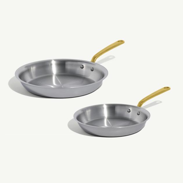 2-Piece Stainless Steel Frying Pan Set