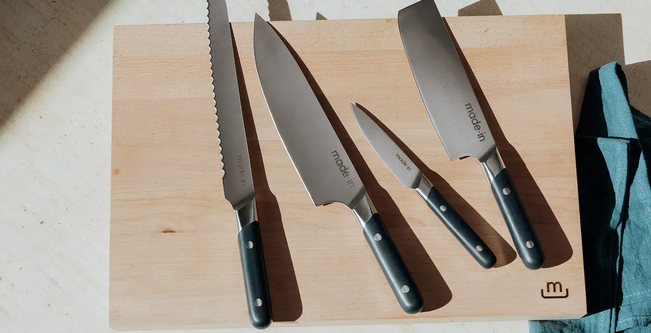 2023 Best Knife Set | 4 Piece Set | Black Handle Knives | Chef, Nakiri, Paring Knife | Lifetime Warranty | Made in