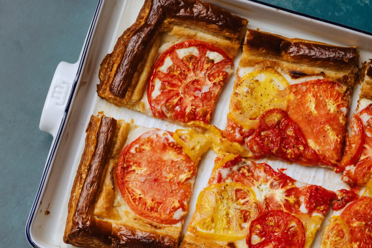 Tomato Tart with Parmesan Cream Sauce