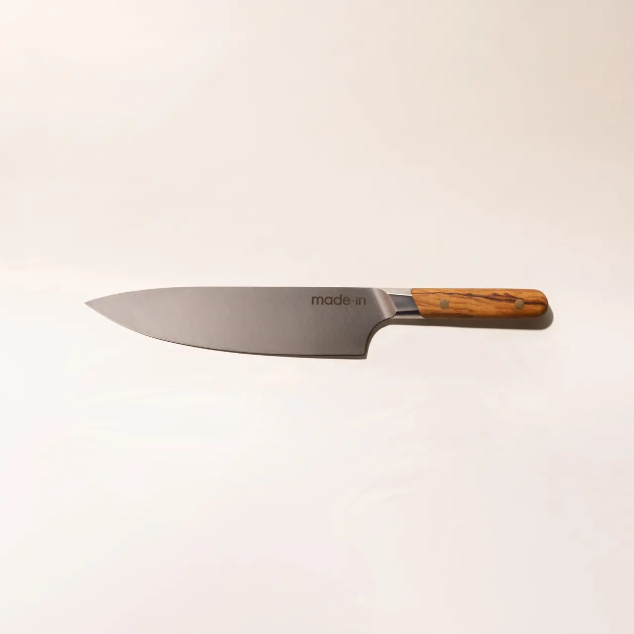 olive wood chef knife side image