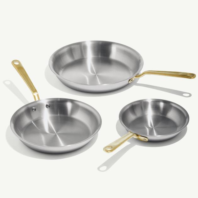 3-Piece Stainless Steel Frying Pan Set