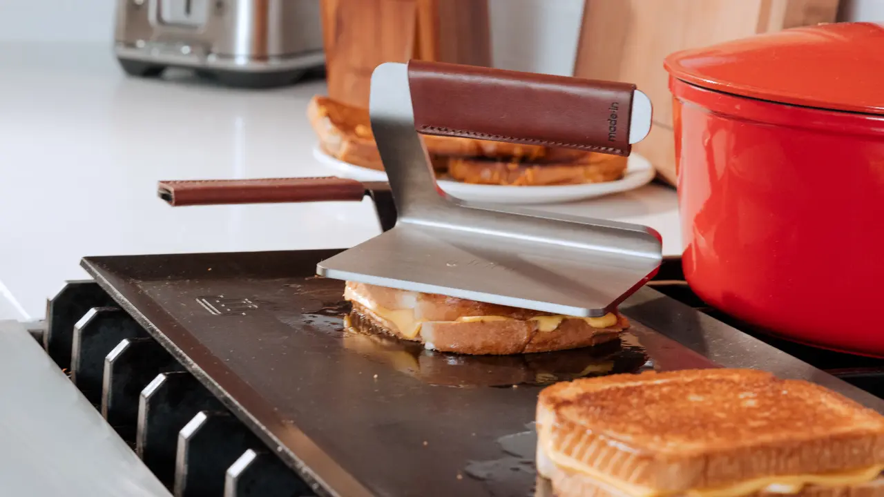 griddle with press grilled cheese