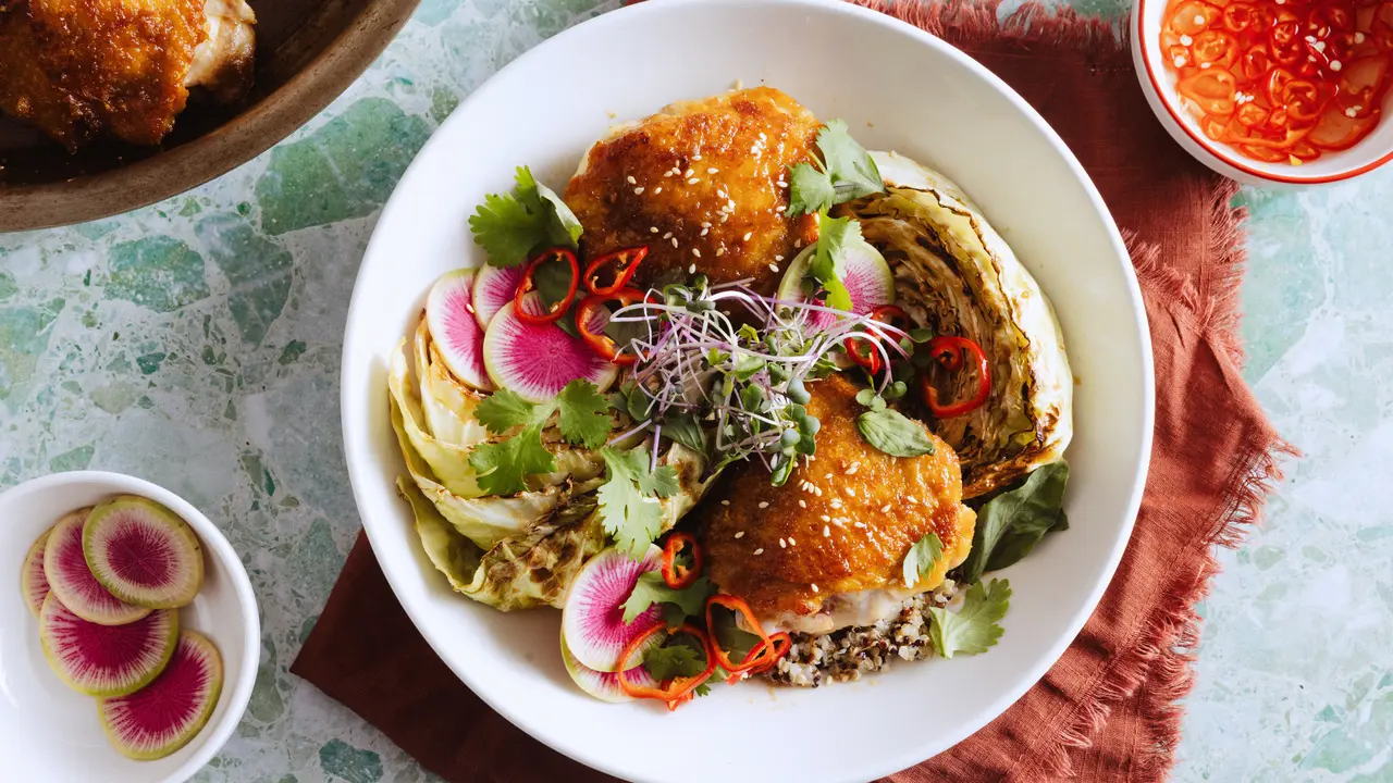 Ginger–Soy Glazed Chicken Thighs with Seared Cabbage