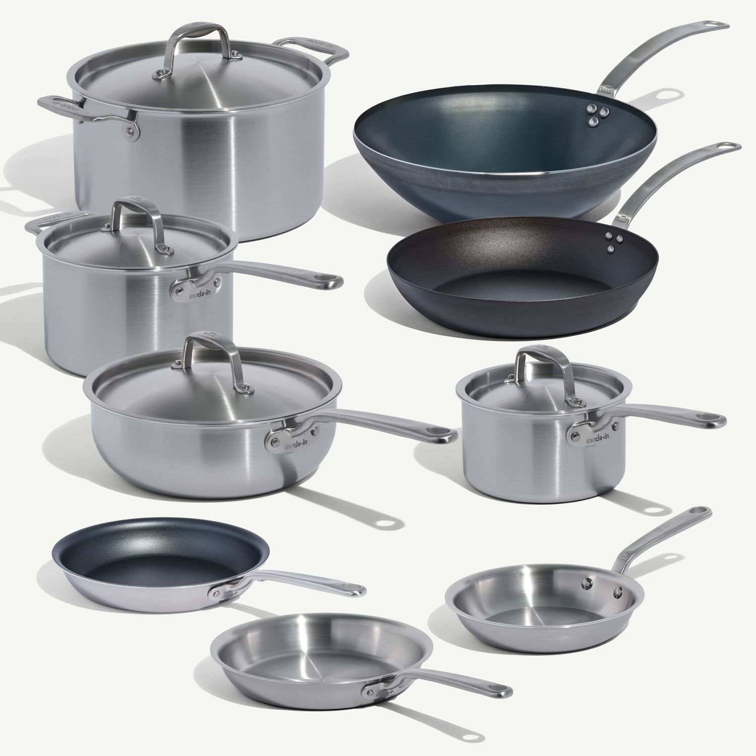 13-Piece Stainless Clad Cookware Set - Made In