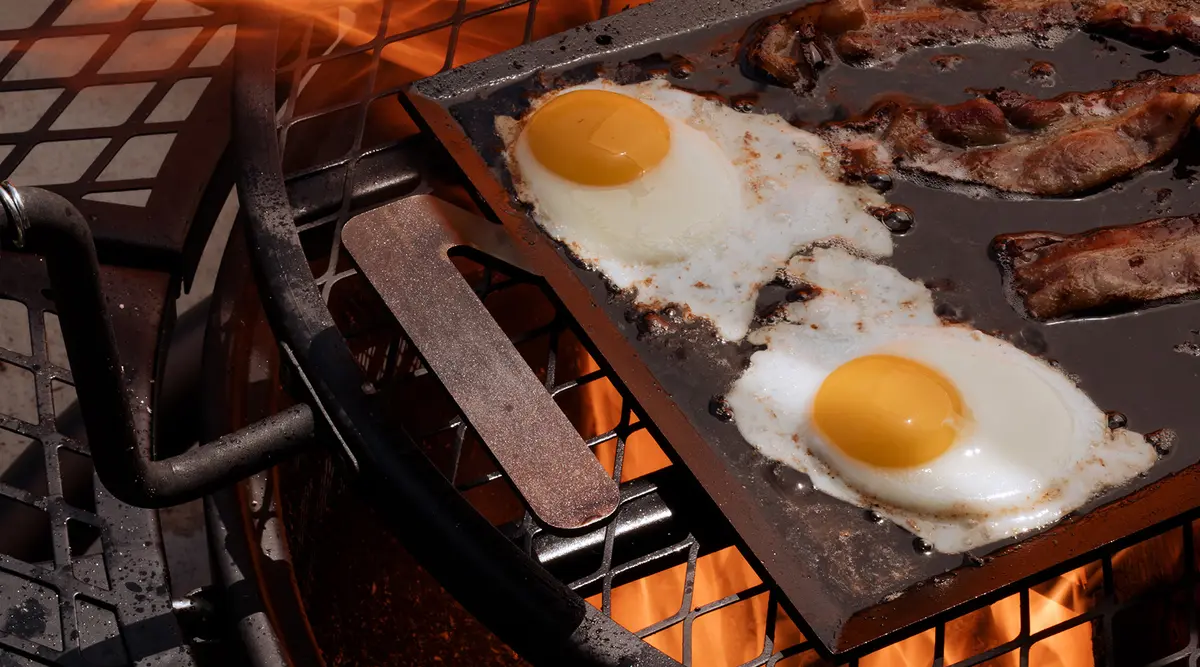 eggs on griddle