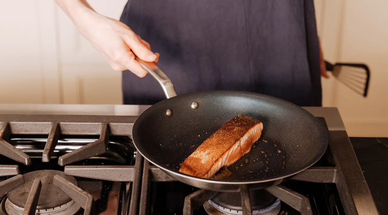 fish in non stick pan