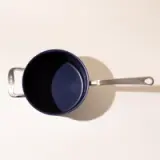 non stick saucepan blue top