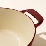 oval dutch oven ruby red handle