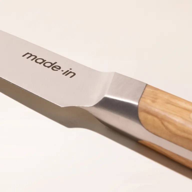 paring knife wood macro