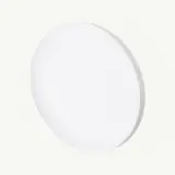 A plain white oval plate set against a light background.