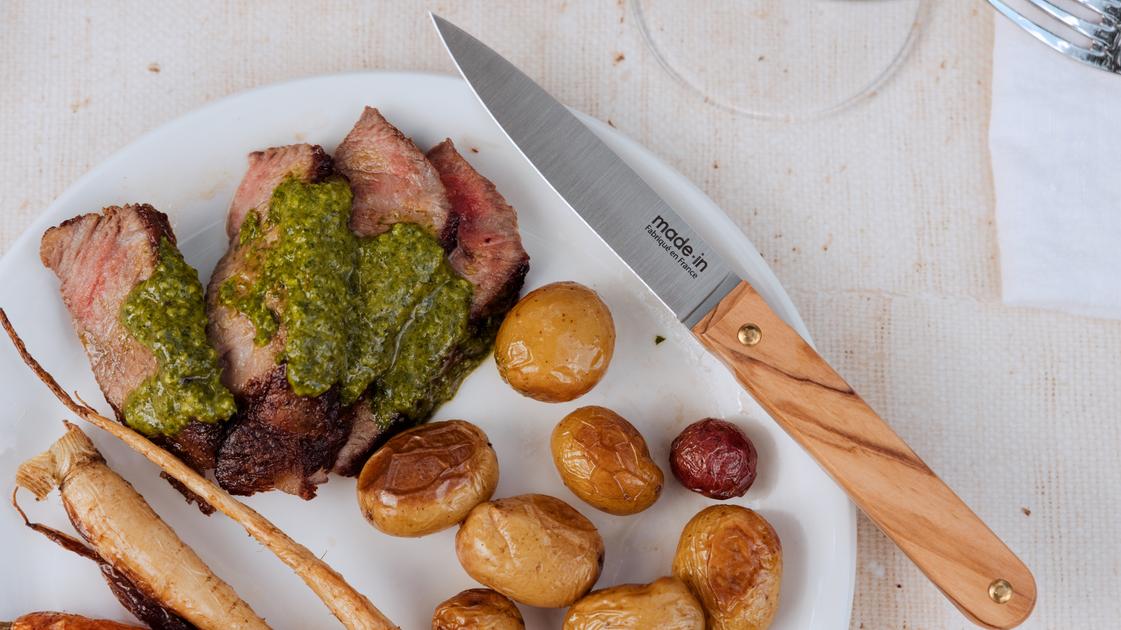  Mercer Culinary Olive Wood 4-Piece Steak Knife Set : Everything  Else