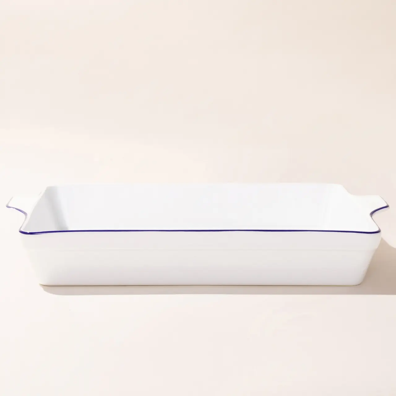 Blue Rim Rectangular Porcelain Bakeware