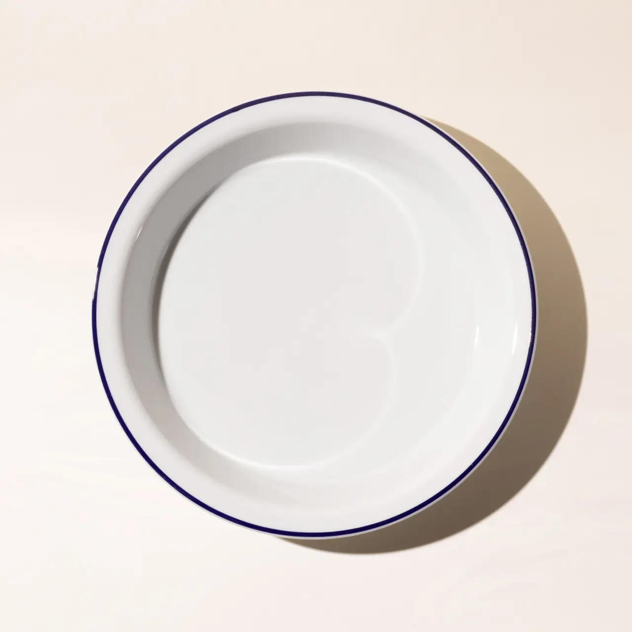 Blue Rim porcelain Pie dish
