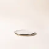 blue rim dinner plate side image