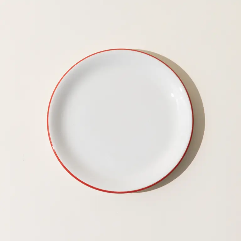 bread and butter plate red rim top