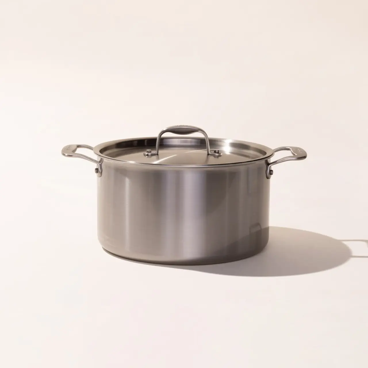 stainless steel stock pot 8 qt side with lid image