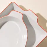 bakeware red rim nested detail