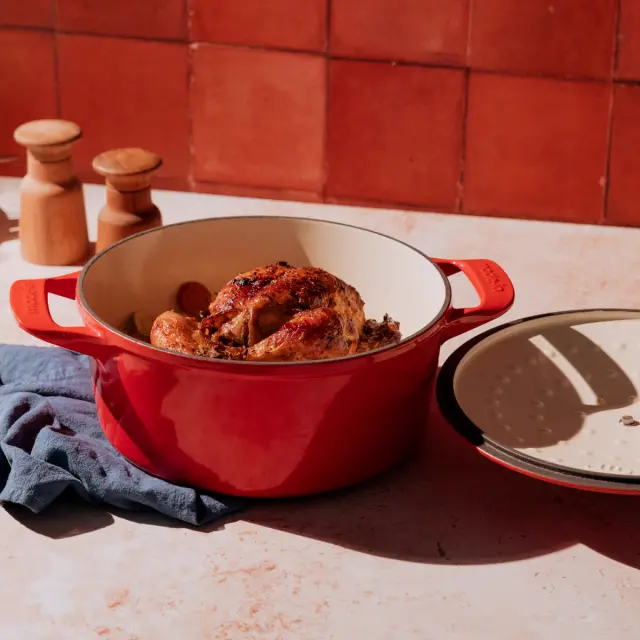 red dutch oven lifestyle image 2