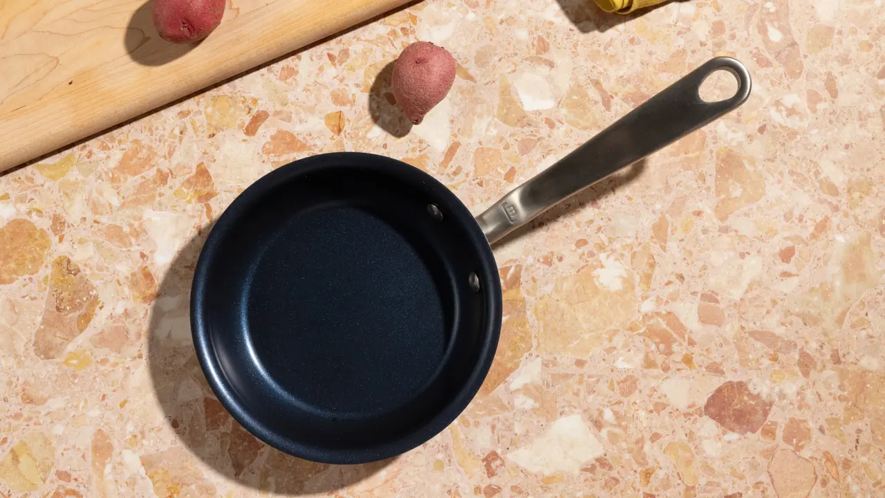 6 inch frying pan on countertop