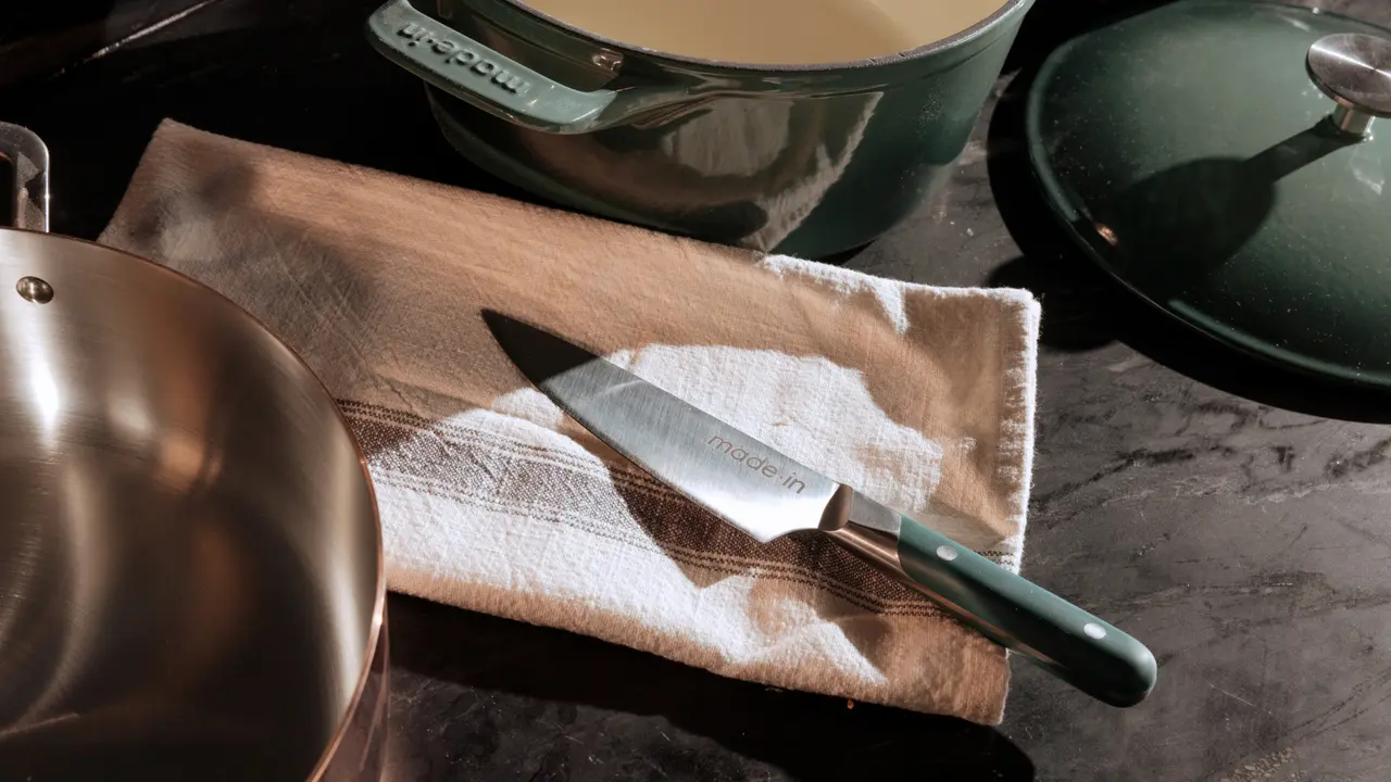 6 inch chef knife hudson green in kitchen