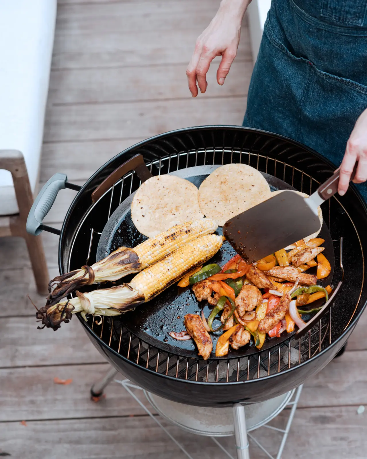 fajitas on a griddle